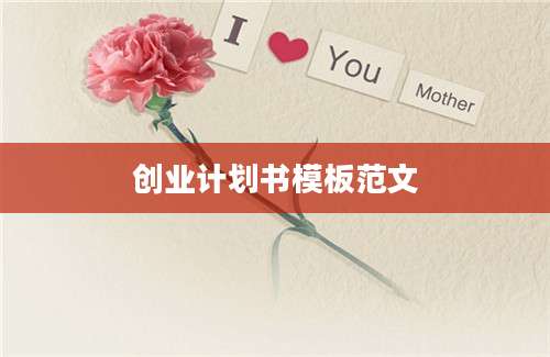 创业计划书模板范文