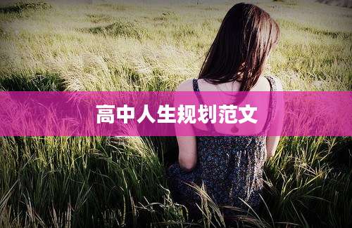 高中人生规划范文