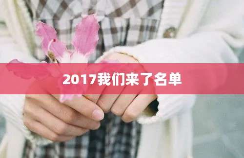 2017我们来了名单