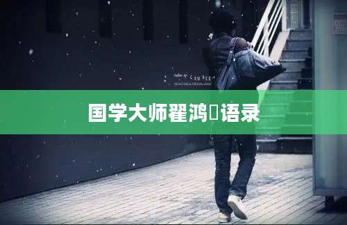 国学大师翟鸿燊语录