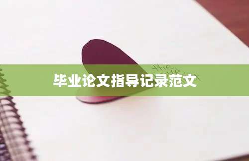 毕业论文指导记录范文