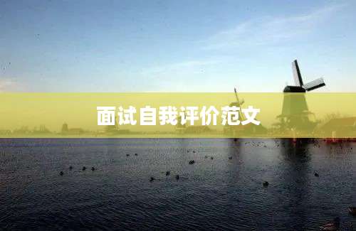 面试自我评价范文