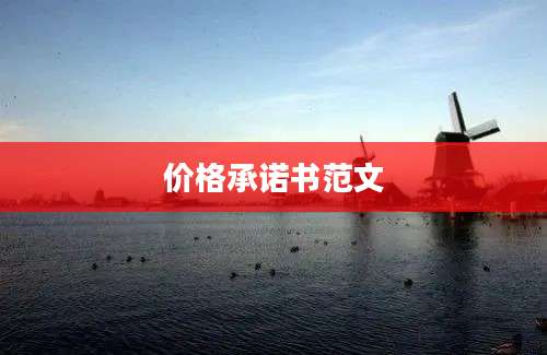 价格承诺书范文