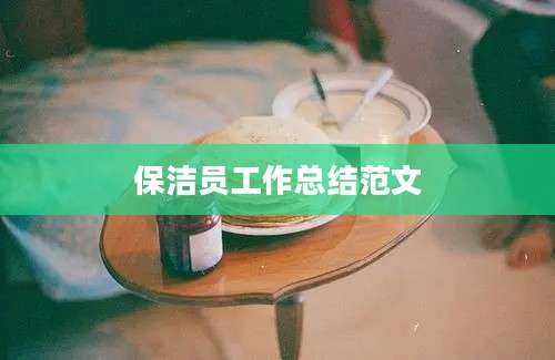 保洁员工作总结范文