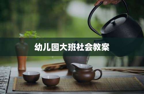 幼儿园大班社会教案
