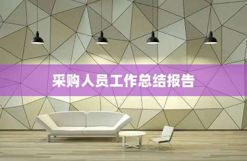 采购人员工作总结报告