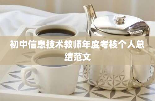 初中信息技术教师年度考核个人总结范文