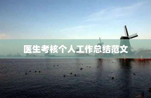 医生考核个人工作总结范文