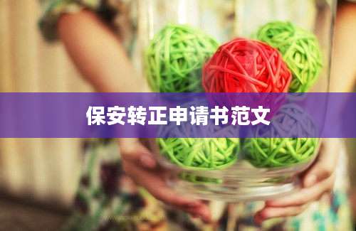 保安转正申请书范文
