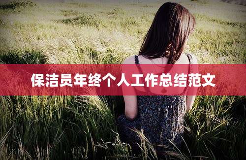 保洁员年终个人工作总结范文