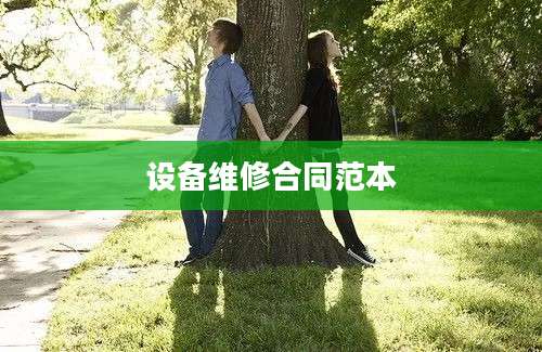 设备维修合同范本