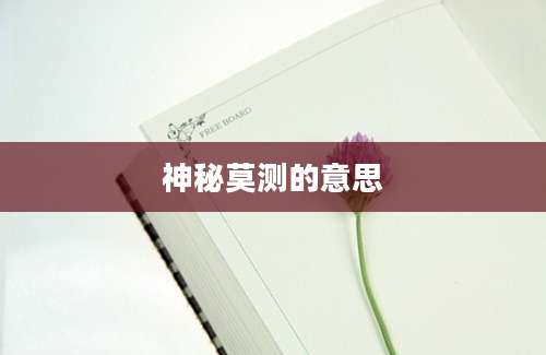 神秘莫测的意思