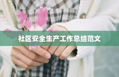 社区安全生产工作总结范文