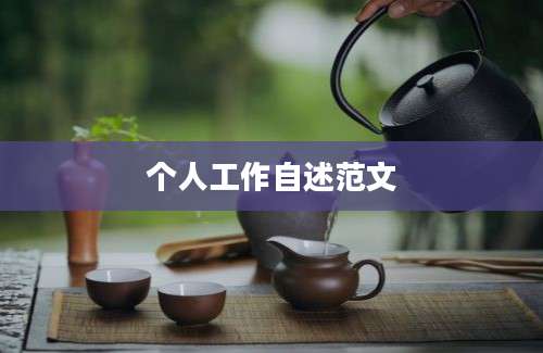 个人工作自述范文