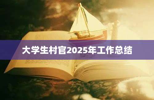 大学生村官2025年工作总结