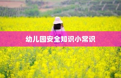 幼儿园安全知识小常识