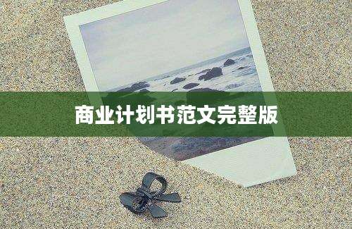 商业计划书范文完整版