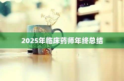 2025年临床药师年终总结