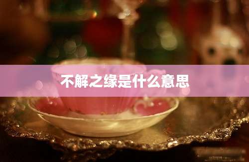不解之缘是什么意思
