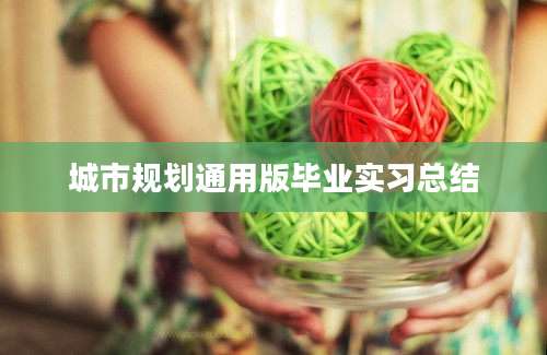 城市规划通用版毕业实习总结