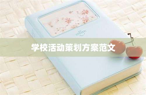 学校活动策划方案范文