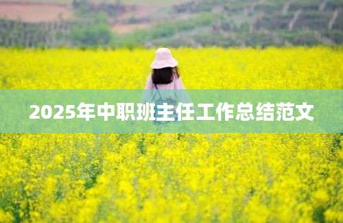 2025年中职班主任工作总结范文