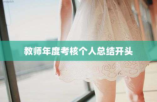 教师年度考核个人总结开头