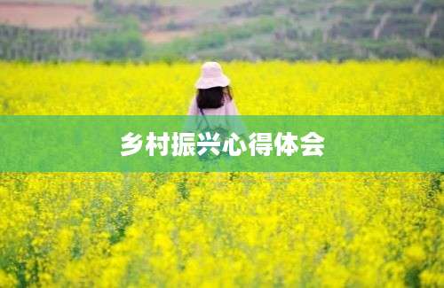 乡村振兴心得体会