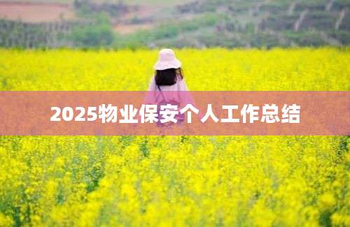 2025物业保安个人工作总结