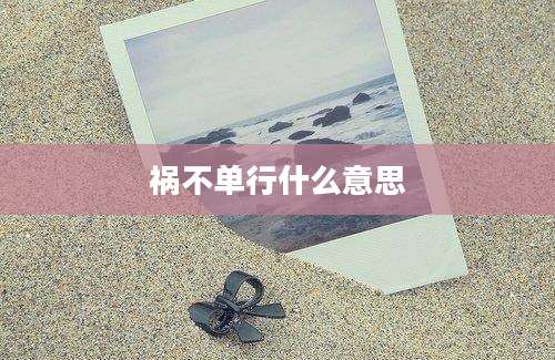 祸不单行什么意思