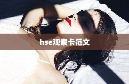 hse观察卡范文